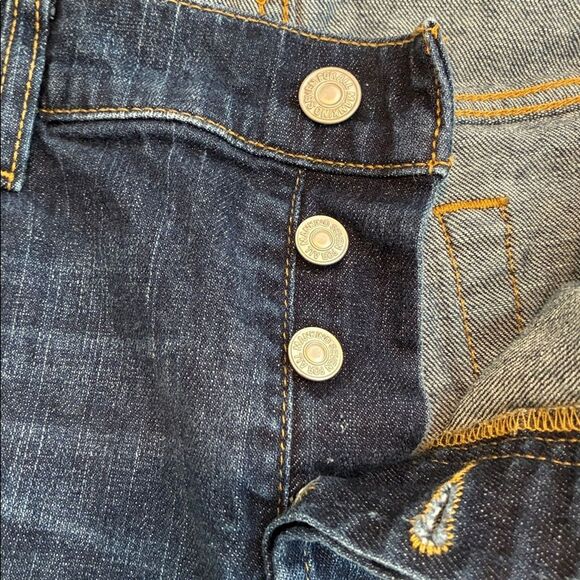 7 For All Mankind Jeans 31 x 32 Blue Denim Women’s Straight Leg Buttonfly - Picture 6 of 14